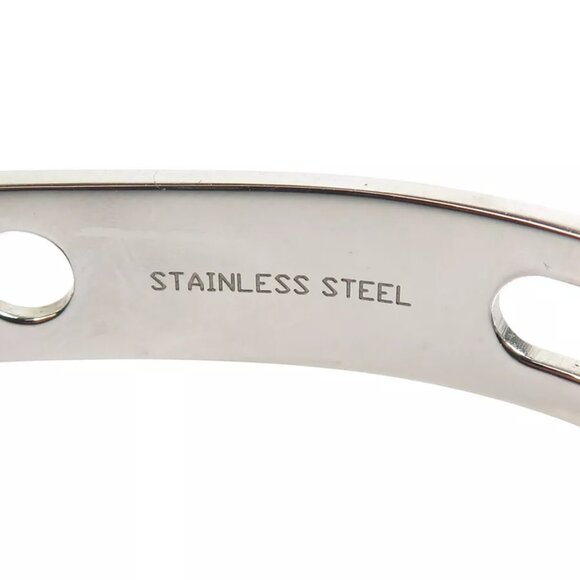 Auth GUCCI Interlocking G Bracelet Green/Silver Leather/Stainless Steel h30825f - Picture 7 of 9